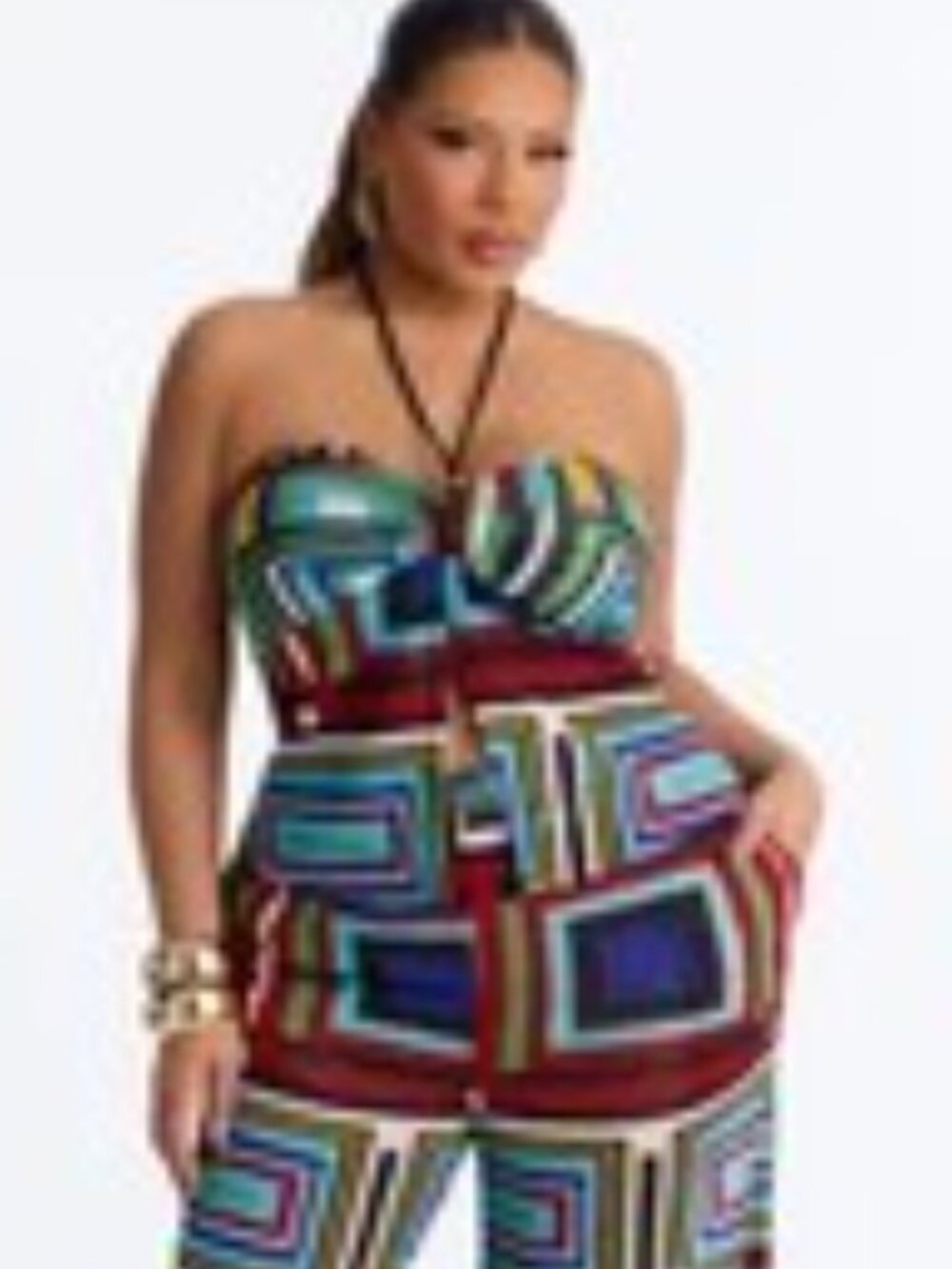 Geometric Mesh Pant Set - Picture 2 of 3